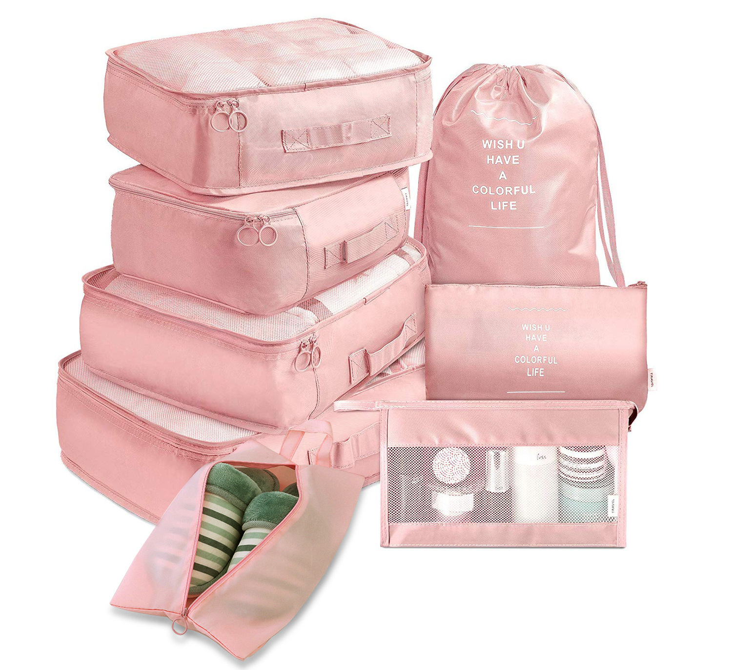 8-piece Set Luggage Divider Bag Travel Storage Clothes Underwear Shoes Organizer Packing Cube Bag - Image 5