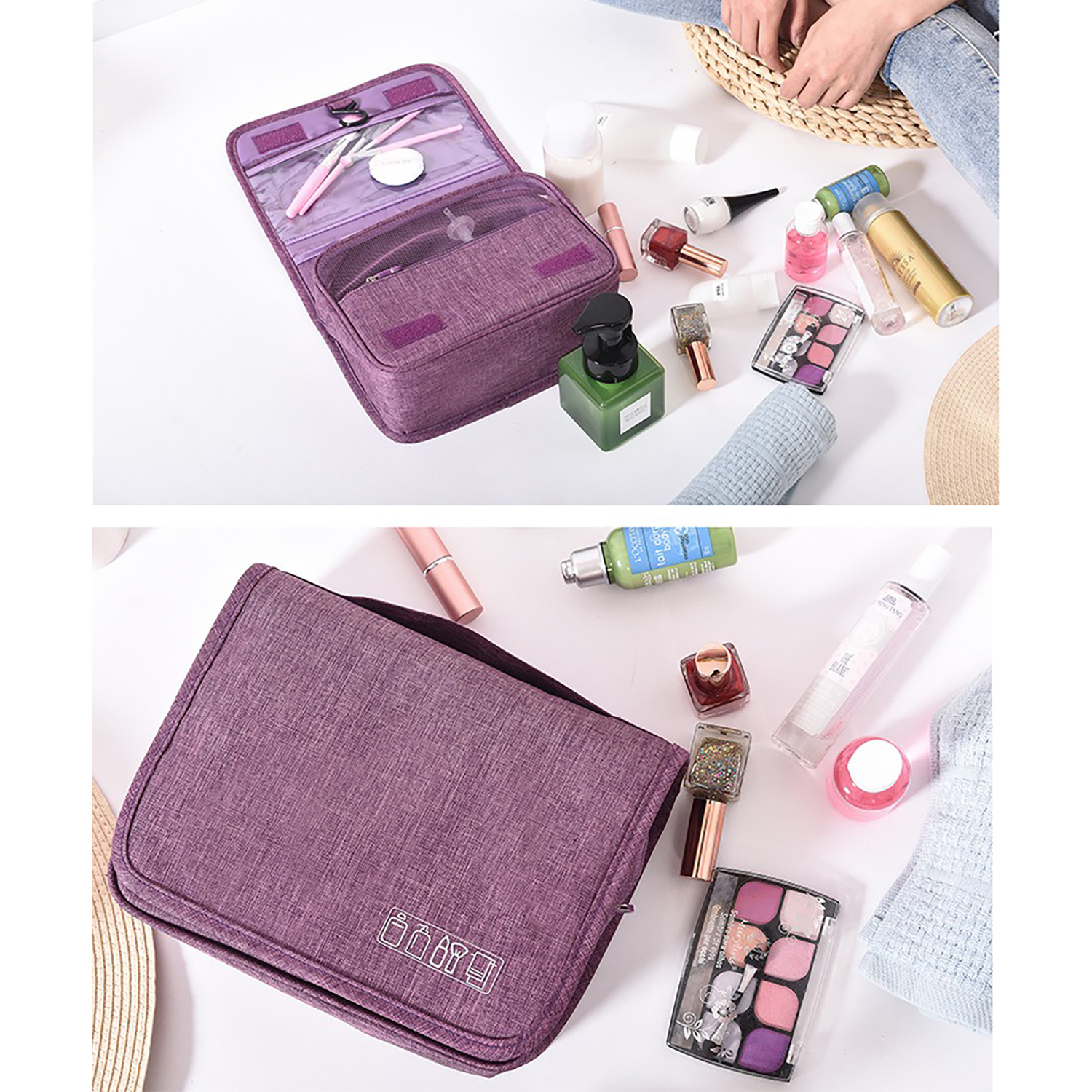 Travel Hanging Toiletry Bag Travel Kit Shaving Bag Waterproof Large Makeup Bag Wash Bag Makeup Organizer Cosmetic Case Puffy Makeup Cosmetic Bag Organizer, Carry-on Travel Accessories - Image 4