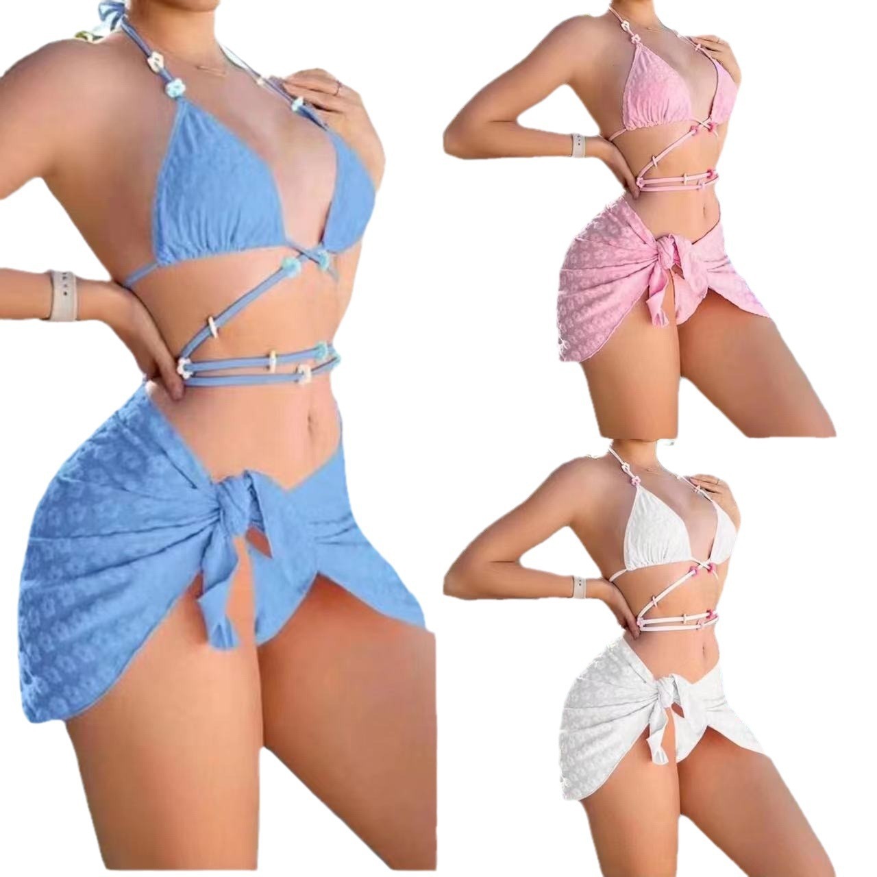 Fashion Ladies Three-piece Set Strap Split Swimsuit - Image 6