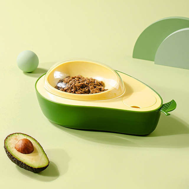 Automatic Drinking Water Bottle Pet Feeder Avocado Shape Kitten Slow Food Feeding Bowl Small Pets Feeder - Image 3