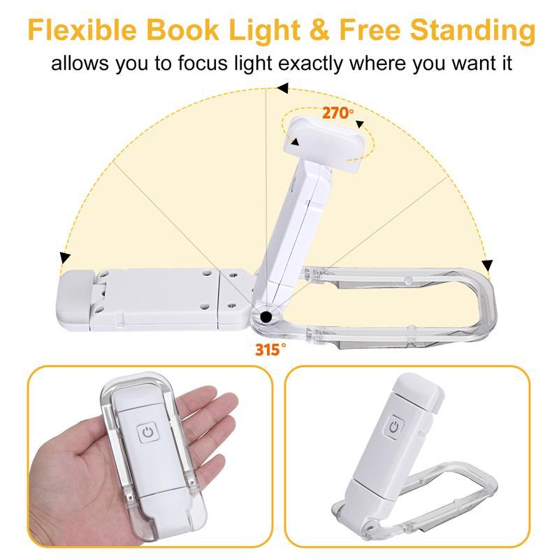 LED USB Rechargeable Book Reading Light Brightness Adjustable Eye Protection Clip Book Light Portable Bookmark Read Light - Image 5