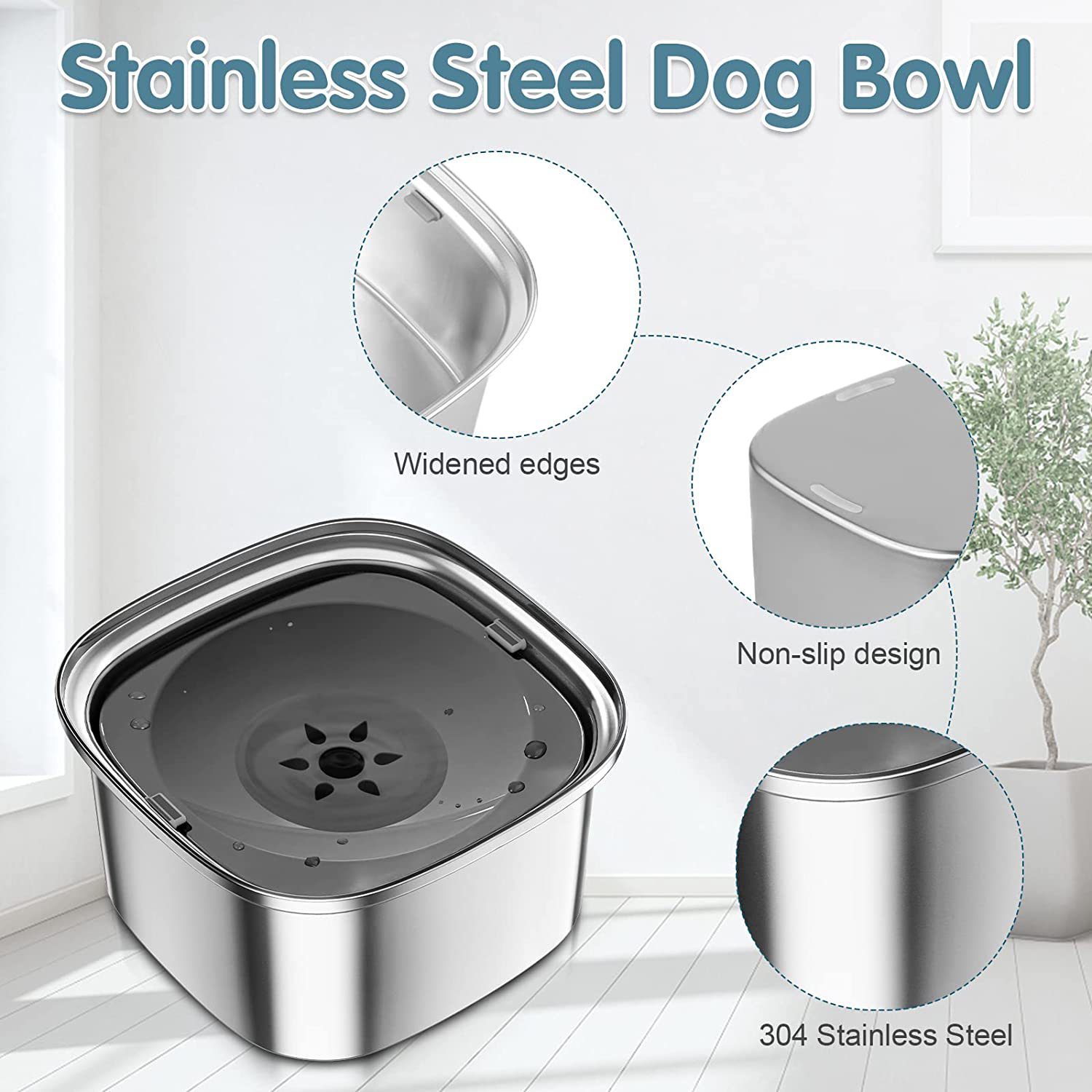 Pet Stainless Steel Water Bowl Large Capacity Floating - Image 5