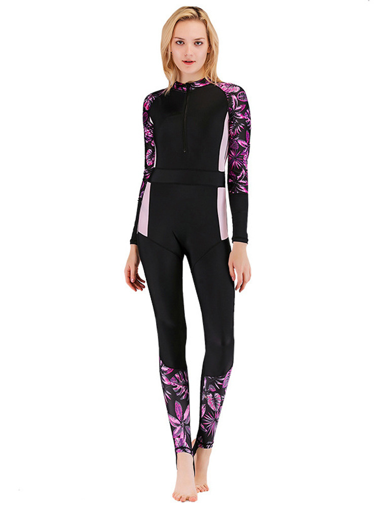 Women's New One-piece Swimsuit Diving Suit Long Sleeve Sun Protection - Image 2