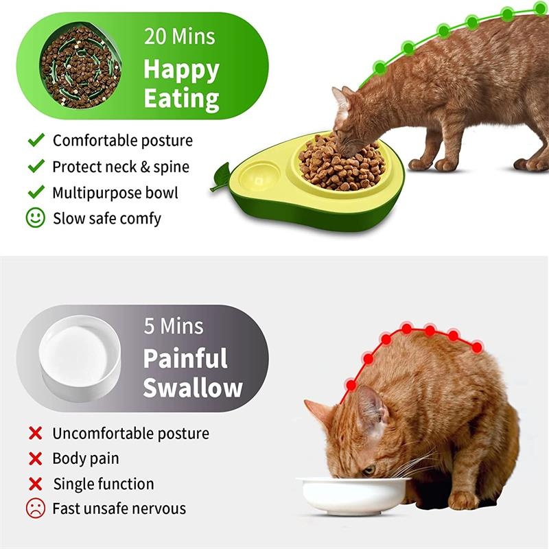 Automatic Drinking Water Bottle Pet Feeder Avocado Shape Kitten Slow Food Feeding Bowl Small Pets Feeder - Image 6