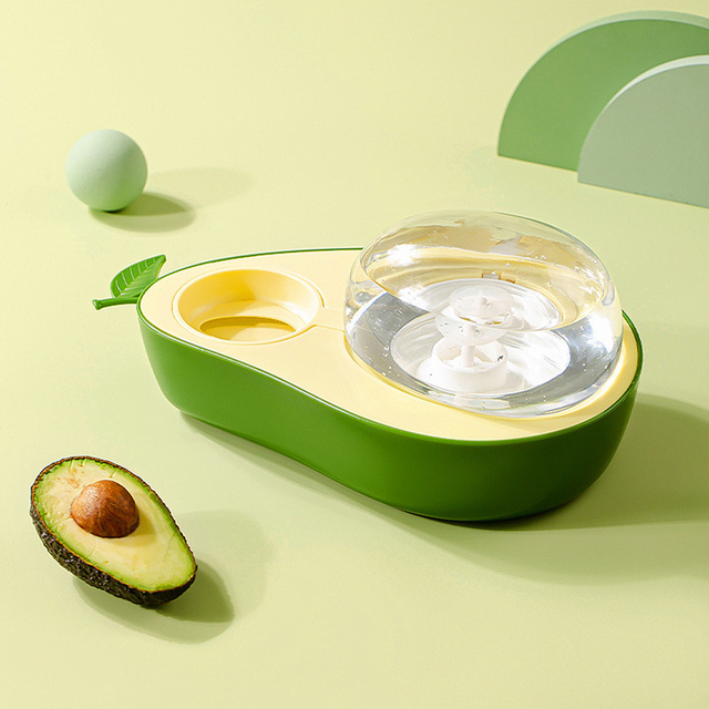 Automatic Drinking Water Bottle Pet Feeder Avocado Shape Kitten Slow Food Feeding Bowl Small Pets Feeder - Image 4