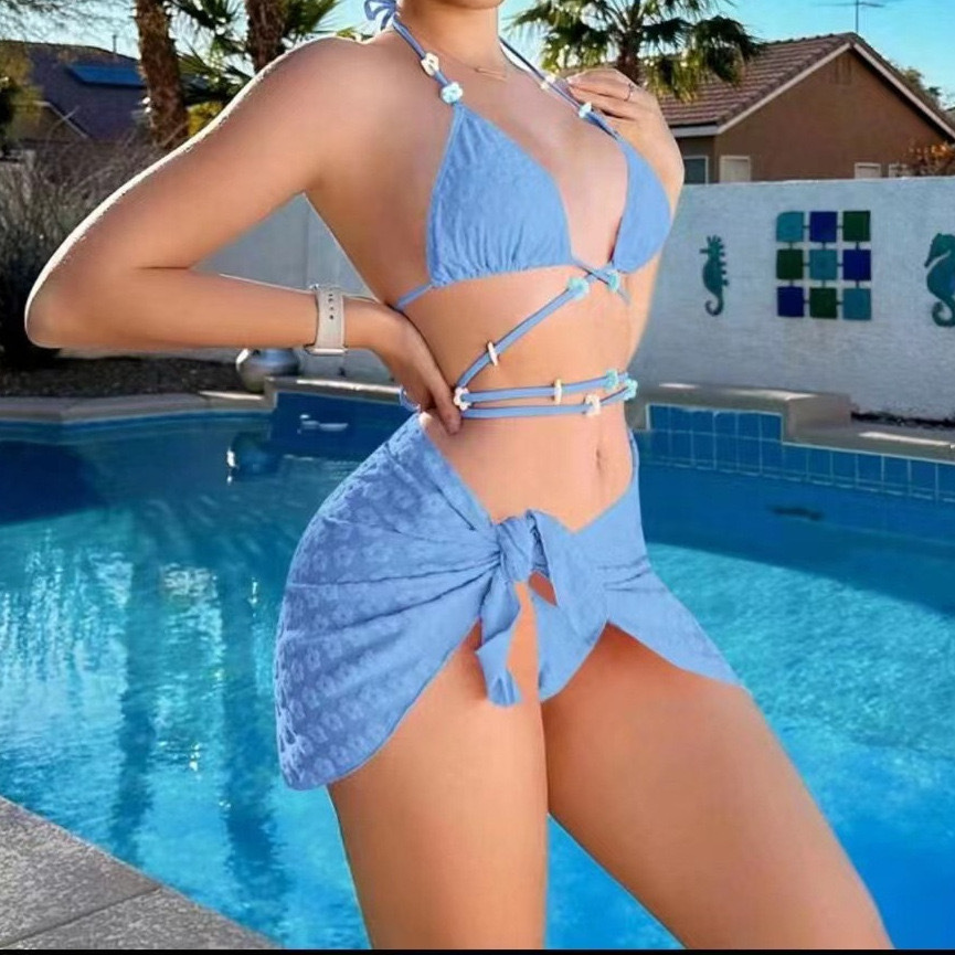 Fashion Ladies Three-piece Set Strap Split Swimsuit - Image 7